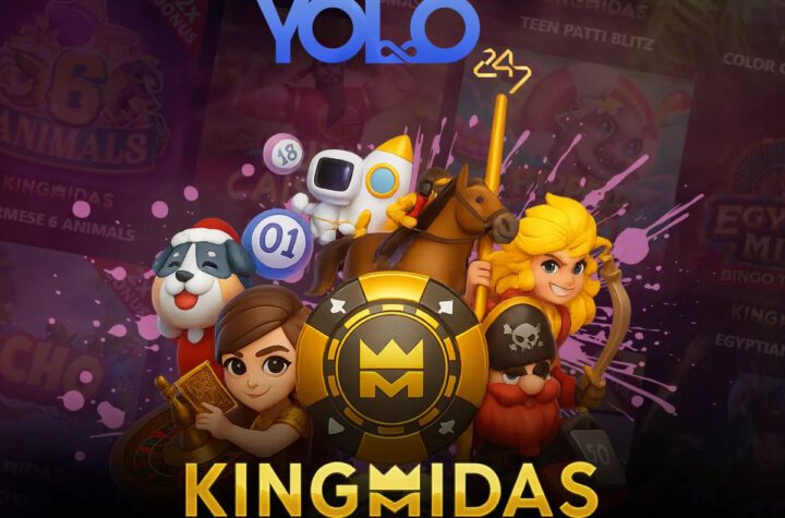 Yolo247.io homepage displaying the Kingmidas Games section on screen