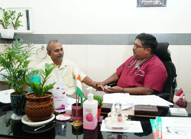 Dr P Srinivasa Chowdary, Dr P Srinivasa Chowdary Cardiologist, Aayush Hospital Vijayawada, Best Cardiologist in Vijayawada, Cardiology Expert Andhra Pradesh, Aayush NRI LEPL Healthcare, Dr P S Chowdar